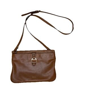 Ralph Lauren Brown Leather Crossbody Purse Handbag Preppy Cowgirl Boho Classic